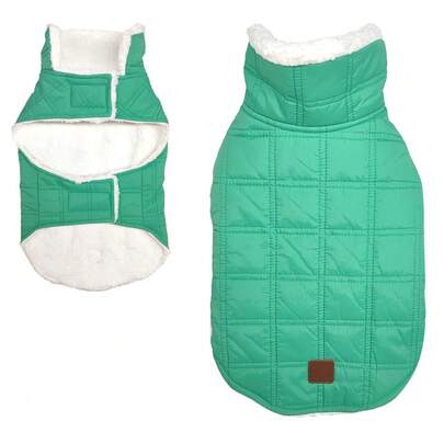 1 pezzo Giacca imbottita quadrata regolabile con chiusura a strappo per petto e vita, adatta per gatti/cani di piccola taglia, calda per l'autunno/inverno