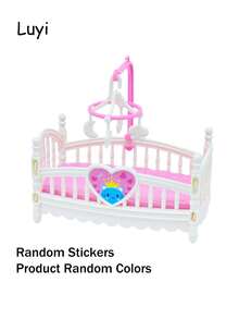 Mini Furniture Bedroom Micro Model Rocking Bed, Fence, Baby Stroller, Swing, Wooden Horse Decor (Bedside Bell Color Random), Dollhouse Accessories, Suitable For Decorating Toy House And Mini Miniature Scenes - Multicolor - View 15
