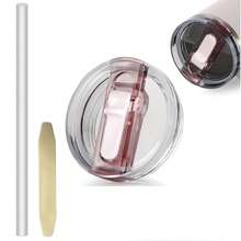 2 nắp đậy có ống hút thay thế tương thích với phụ kiện cốc Cup 40 oz, chống rò rỉ, chống tràn, có thể tái sử dụng, tương thích với phụ kiện cốc 40 oz, màu trắng, đen, be, xanh dương, hồng. - Nhiều màu - Xem 12