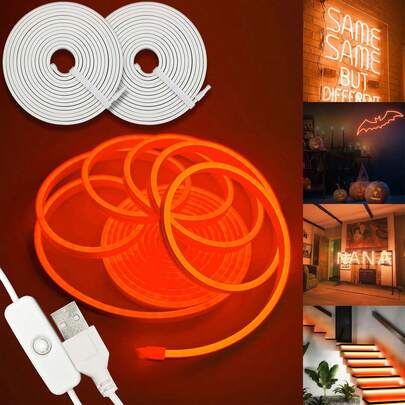 LQHZMYY 1pc LED Neon Light Strip, USB Powered, 501 Switch Button Adjustable, Dual Color Temperature, Suitable For Birthday, Space Theme, Bedroom, TV Backlight, Vanity, Cabinet, Home Decor, Various Holiday Decoration