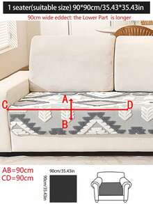 1件波西米亚菱形绗缝毛绒沙发垫套，暖色调乡村风格沙发套，防滑防刮，四季皆宜，适用于1/2/3/4座沙发和组合沙发，秋季装饰，房间装饰，返校季，学习用品 - 深灰色 - 查看 13