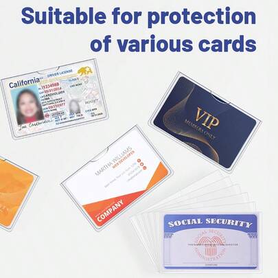 Social Security Card Protector Sleeves/New Medicare Card Protector Sleeve/Credit Card Holder,24 Mil Soft Clear Card Sleeves For Waterproof SSN Card Protector/Credit Card Cover
