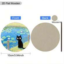 6pcs/Set 10x10cm Waterproof Anti-Slip Wooden Coasters With Black Cat Pattern, Unique Home Decor Gift For Coffee Lovers, Kitchen Decor, Tabletop Decoration. Available In 1 Set Or 31 Sets. - Multicolor - View 5