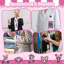 Official Tokidoki Unicorno Phone Lanyard Set - Including Long And Short Lanyards, ID Badge Holder Retractable Reel Clip, Card Cases,Cute Tokidoki Keychains For Fans - Màu tím - Xem 6