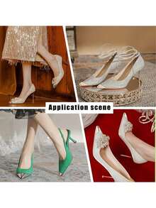 Metal Shoes Pointed Protector Metal Shoe Toe Protectors Triangle High Heel Toe Caps Pump Toe Head Cap Cover For Shoes Protection Repair Accessories Craft Supplies Stickers Handmade Kit - 彩色 - 查看 5