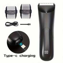 LEATVOOK Men's Body Trimmer, Electric Shaver, Electric Inguinal And Hair Trimmer, Ceramic Blade Male Hygiene Shaver Trimmer, Full Body Beauty,Perfect Christmas Gift. - 黑色 - 查看 5