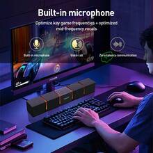 PHILIPS Bluetooth-högtalare för stationär dator, 4-enheters stereohögtalarsystem för spel, RGB-belysning och subwoofer - USB-driven datorsoundbar, anslutning via en linje, kompatibel med PC/bärbar dator - Multifärgad - Visa 3