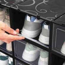 Set de 12/15 piezas de cajas de almacenamiento de zapatos transparentes y gruesas de alta calidad, organizadores de zapatos plegables y ahorradores de espacio de plástico de gran capacidad para el hogar y dormitorio