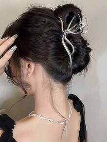 1 chiếc kẹp tóc hình nơ đính ngọc trai, phụ kiện tóc mùa xuân/hè cho nữ, kẹp tóc mùa thu đông cho trang phục đi nghỉ mát, phụ kiện cần thiết cho kỳ nghỉ biển. - Vàng - Xem 4