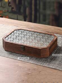 1 Stück Vintage Holz Vitrine, geeignet für Kosmetik & Schmuck, nordischer Stil Schreibtisch Aufbewahrungsbox, kann kleine Artikel aufbewahren, handgefertigte Retro Holzkiste, zum Aufbewahren von Kosmetik und verschiedenen Artikeln, Retro Holz Aufbewahrungsbox, Schmuckorganizer Box, Schreibtisch Kosmetikbox, Geschenk für Frauen - Verschiedenfarbig - Übersicht 9