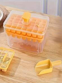 1pc Homemade Xiaoice Cube Mold Set With Storage Box And Ice Shovel, Ice Tray With Lid, Reusable Ice Maker, Refrigerator DIY Ice Tray Mold, Ice Making Tool - Mold, Essential Summer Accessories For Making Perfect Cold Drinks, With 34 & 68 Compartments, Single And Double Layer Design, Easy Release Mold, Plastic, Household Essential, Fridge Ice Cube Making Mold - 彩色 - 查看 15