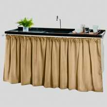 Kitchen Sink Curtain Cabinet Modern Elegant 140 X 80cm Countertop Decoration Polyester Cheap Promotion - Rèm bồn rửa SAND - Xem 1