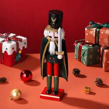 38cm Nutcracker 1PC Soldier Puppet Wooden Nutcracker Statue Craft Doll Christmas Living Room Office Desktop Holiday Gift - Multicolor - View 7