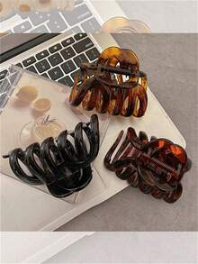 1 件简约大号发夹发爪，优雅发饰，女士爪夹发夹发夹发夹发夹发夹秋冬度假装女士