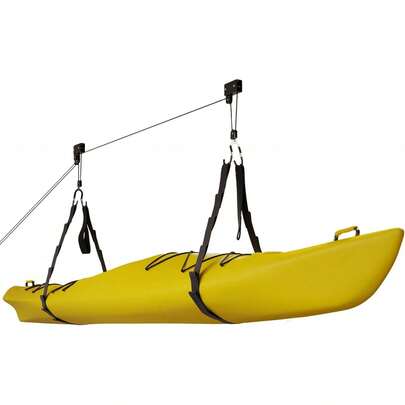 RADD Sportz Kayak Hoist Quality Garage Storage Canoe Lift With 125 Lb Capacity Even Works As Ladder Lift Premium Quality, BlackSpecialForCanada