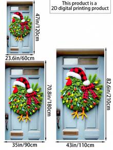 Decorazione natalizia per porta a forma di pulcino - Decorazione festiva versatile in poliestere, perfetta per porta d'ingresso e parete, senza batterie necessarie, 180 x 90 cm, decorazione natalizia