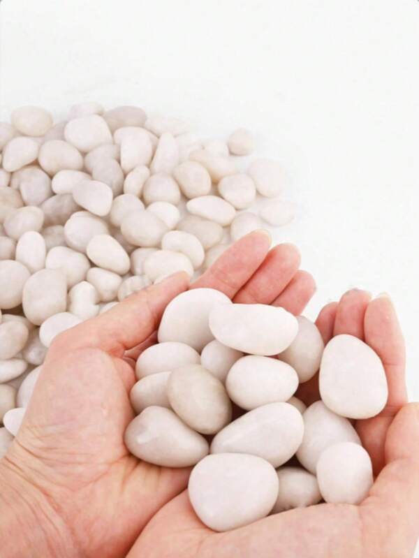 50g-1000gNatural High-Quality White Smooth Pebbles - Durable Garden Landscape Stone, Elegant And Bright Surface Suitable For Filling Stones In Terraces, Sidewalks, Fish Tanks, Aquariums, Turtle Ponds, Vases, Succulent Plant Landscapes, Flower Arrangements, Hydroponic Plants, Gardens And DIY Decorative Fillers