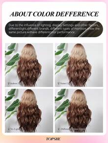 TOPSHE 26 Zoll langes, lockiges Ombre-Haar mit Pony, lockige Wellen, synthetische gewebte Perücken für Frauen, weiches, hitzebeständiges Kunsthaar, Alltag, Halloween-Kostüm, Halloween, Festivalgeschenk