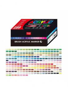 GuangNa 12/24/36/48/60/72/100/120/168/200/240/288 Colors Stylish Liquid Acrylic Marker With Personalized Soft Nib Design Colored Ink Pen For Calligraphy, Drawing And Coloring Essential Watercolor Pen - School Supplies Marker , Back To School Gifts