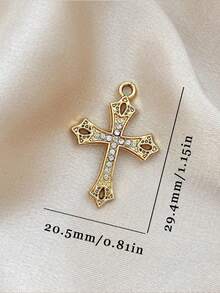 10 件水钻镶嵌合金十字架吊坠耳环珠宝配件适用于 DIY 项链手链