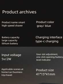 OBOVAY 300mAh Portable Electric Shaver With LED Power Display, Easy Cleaning, USB Charging, IP66 Waterproof & Dustproof - Perfect Christmas & Valentine's Day Gift