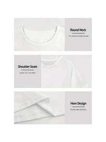 Plus Size Love Wings&DADDY'S ANGEL Letter Print Crew Neck T-Shirt, Casual Short Sleeve Top For Summer & Spring, Women'S Clothing - 白色 - 查看 3