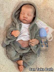 1 件 17 英寸 42 厘米全身硅胶乙烯基婴儿重生娃娃 3D 彩绘皮肤新生婴儿娃娃圣诞礼物