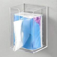 1pc Kitchen Wet Wipes Holder, Washable Bathroom Paper Towel Rack, Wall-Mounted Tissue Box, Non-Slip Washable Wipe Dispenser, Suitable For Kitchen, Bedroom, Bathroom Wet Wipes, No Need For Drilling Installation, Fashionable Minimalist Design Washable Wipe Storage Box, Suitable For Gloves, Pet Wipes, Makeup Wipes, Disposable Towels, Wet Wipes, Dry Tissues, Hand Towels, Wet Wipes, Toilet Paper, Also Applicable To Bathroom, Kitchen, Bedroom, Office, Car