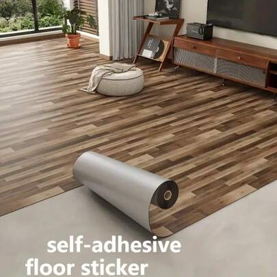 ucdfi 1 rollo de suelo vinílico con grano de madera grueso, pegatinas autoadhesivas de PVC impermeables para decoración de paredes y suelos interiores del hogar, papel tapiz, pegatinas resistentes al agua y al desgaste para decoración de habitaciones