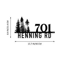1 件定制大型金属地址牌 - 个性化松树设计，刻有您的名字，耐候铁制壁挂式门牌，适用于住宅、别墅和公寓 - 理想的乔迁和节日礼物，户外装饰