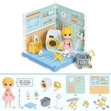 DIY Mini Haus Bau Miniatur Set mit Möbeln, kreatives Zimmer Mini Puppenhaus, kreatives Spielzeug Heim Dekoration einzigartiges Hobby Geschenk - Verschiedenfarbig - Übersicht 19