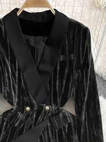 1 Set Solid Color Button Women's Suit Set