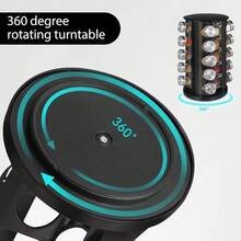 Spice Rack Countertop Rotating Organizer With Jars Black Kitchen Spinning Shelf Revolving Spice Rack - Black - View 6