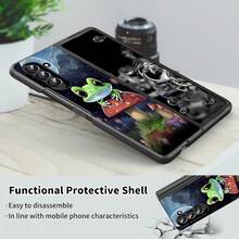 Floral, Animals And Galaxy Pattern Foldable Phone Case Compatible With Sam Galaxy Z Flip 3 4 5 6 7 Folding Case Design For Moto Razr 40 50 60 Ultra Cute Phone Case For Girl And Women - 青蛙蘑菇 - 查看 4