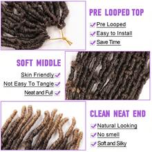 Butterfly Locs Crochet Hair 1-7 Packs Pre-Looped Soft Distressed Faux Locs Braids For Women 10/12/14 Inch - Brown - View 4