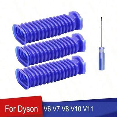 适用于戴森 V6 V7 V8 V10 V11 软绒滚筒吸尘软管替换件蓝色软管家用清洁吸尘器配件
