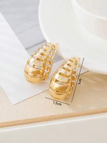 1 Pair Minimalist & Fashionable High-End Design Hoop Earrings, Suitable For Women's Daily Or Party Wear