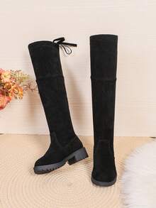 Girls Over-The-Knee Boots, Casual Low Heel Round Toe Student Boots, Versatile For Autumn/Winter, New 2025 Collection