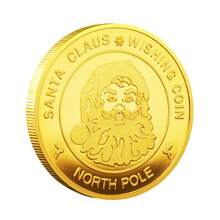 3/5/10pcs Alloy Plated Santa Claus Commemorative Coins For Christmas Eve, New Year Party Gifts, Decorations