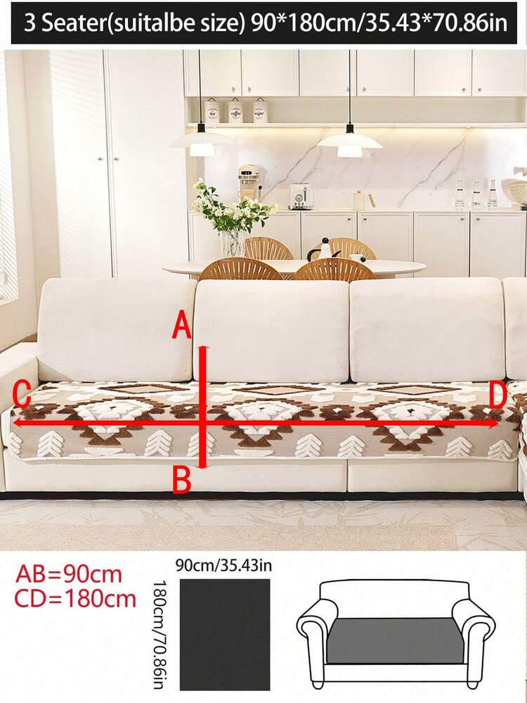 غطاء وسادة أريكة مبطن بطراز بوهيمي، غطاء أريكة بطراز ريفي دافئ اللون، مضاد للانزلاق والخدش، مناسب لجميع الفصول، يناسب أرائك ذات 1/2/3/4 مقاعد وأرائك قطاعية، مثالي لغرفة المعيشة/غرفة الطعام/غرفة النوم/غرفة الدراسة، ديكور خريفي، ديكور غرفة السكن الجامعي، عودة إلى المدرسة - بني - مشاهدة 17