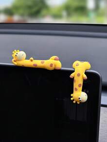 1pc Car Ornament - Cute And Soothing Giraffe Dashboard Screen Doll Rearview Mirror Display Decor, Adorable Interior Car Decoration - one-size - View 5