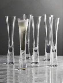 1pc Slender Waist Glass Cup, Transparent European Style Creative Champagne Flute, Luxury High Stem Juice Beverage Cup, Craft Beer Glass, Suitable For Home Gatherings, Graduation, Engagement, Wedding, Party, Holiday Champagne/Wine Glass