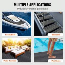 Boat Flooring, EVA Foam Boat Decking 94.5" X 23.6", Non-Slip Self-Adhesive Flooring, 15.5 Sq.Ft Marine Carpet For Boats, Yacht, Pontoon, Kayak Decking - 深灰色 - 查看 6