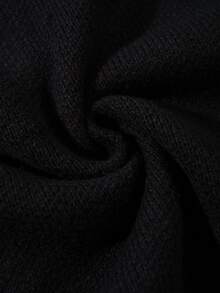 ANDREILEE Men's Casual Loose Fit V-Neck Pullover Sweater, Distressed Black Long Sleeve, Versatile Street Style, Suitable For Spring, Autumn, Winter - Black - View 10