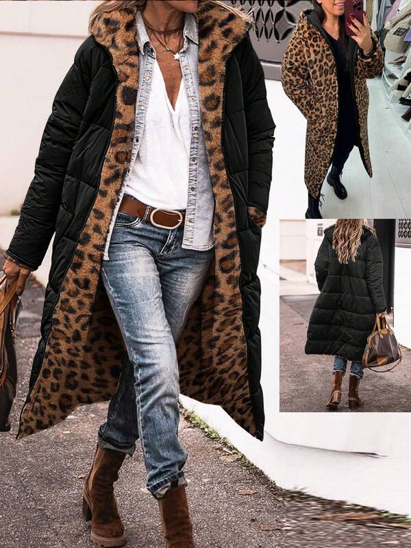 Women's Reversible Thick Long Sleeve Mid-Length Casual Fleece Jacket, Suitable For Autumn/Winter