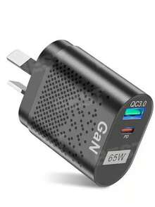 65W USB Type-C Fast Charger With AU Plug - 2-Port PD Wall Charging Adapter, Travel Power Supply For MacBook, XPS,Compatible With IPhone 13/12, IPad, Compatible With Multiple Devices - No Battery, 110V/220V Dual Voltage