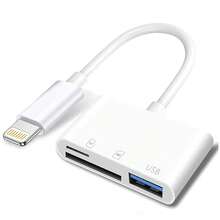 3-In-1 SD Card Reader Adapter, Camera Viewer, Portable Plug And Play For SD/TF/Micro SD Cards - White - View 15