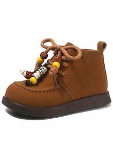 1 Pair Minimalist Versatile, Fashionable Casual Autumn/Winter New Charm Ankle Boots, Shoes, Suitable For Kids Boys And Girls