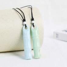 Ceramiczny naszyjnik z gwizdkiem, naszyjnik z motywem oddechu uważności, wisiorek z urządzeniem do medytacji i uspokajania, narzędzie do głębokiego oddychania uważności w celu łagodzenia stresu, lęku i paniki, prezent łagodzący medytację dla mężczyzn i kobiet, nadaje się do kreatywnego, spersonalizowanego wisiorka na łańcuszku swetra, wisiorek dla pary (dmuchany)