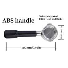 Porte-filtre sans fond de 51 mm à 2 oreilles pour Delonghi EC200 EC221 ECO310 EC330 EC152, accessoires de remplacement de panier-filtre pour machine à café/expresso en acier inoxydable avec poignée en bois/ABS